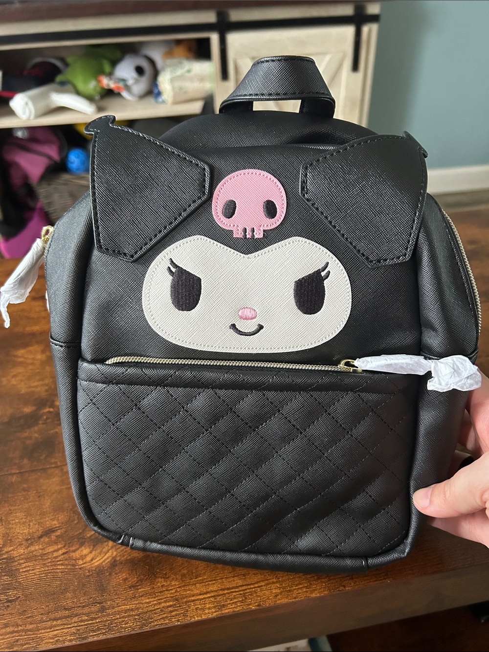 Sanrio Kuromi Mini Backpack in Black, White, Pink